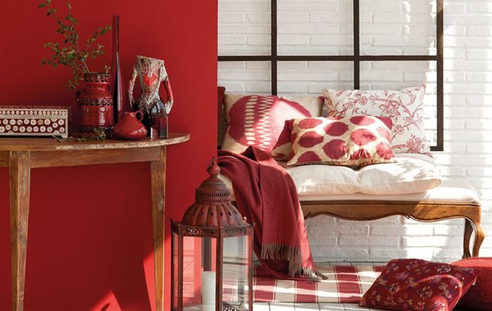 el rojo en la decoracion hogar