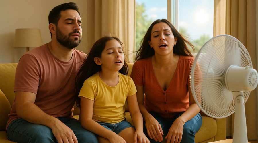familia tiene mucho calor dentro de su casa