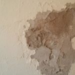 humeda en pared por lluvias